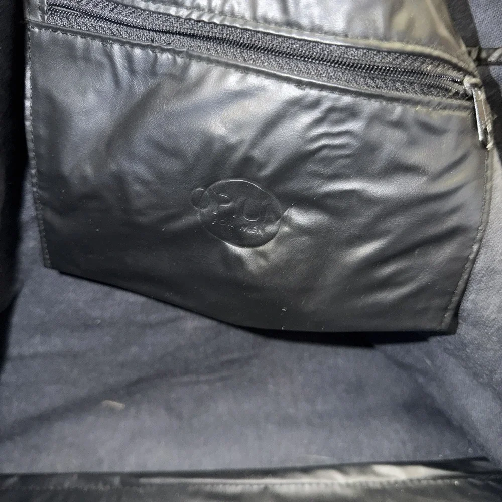 Mens Vintage Opium YSL Yves Saint Laurent Navy Blue Leather Duffle Bag